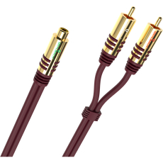 Oehlbach NF Y-Sub AD Y-Adaptor cinch socket to 2x cinch plug 20 cm Bordeaux
