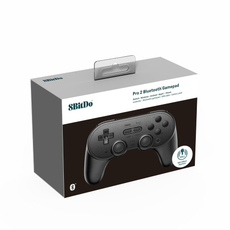 8Bitdo Pro 2 (Hall Effect) Bluetooth Controller for Switch, PC, Android, Steam Deck &amp; Apple (Black) (RET00409)