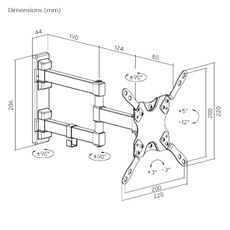 Brateck LDA21-223 βάση τοίχου για τηλεόραση 13'' - 42'' έως 20kg