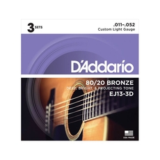 D'Addario EJ-13 3D Χορδές Ακουστικής Κιθάρας 3 Σετ (11-52)