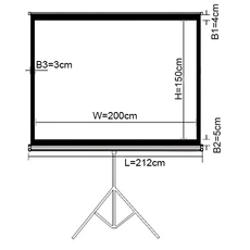 Brateck ESDC100 200x150 με τρίποδο 4:3 6956745125345