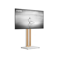 FITUEYES Zen FT65 White Επιδαπέδια Βάση Τηλεόρασης 32"-65" με Ξύλινη Βάση & Ρυθμιζόμενο Ύψος