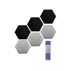 Audiodesigner PET Hexagon 6 Ηχοαπορροφητικά Πάνελ 20 cm Black-Grey / 1 τ.μ. με Βενζινόκολλα (Σετ)