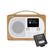 PURE EVOKE H4 OAK Ψηφιακό Pαδιόφωνο Bluetooth BUNDLE με Eπαναφορτιζόμενη Mπαταρία