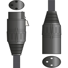 Citronic 190.266UK Ρετρό Πλεκτό Καλώδιο Μικροφώνου XLR F-XLR M 1.5m Μαύρο (Τεμάχιο)