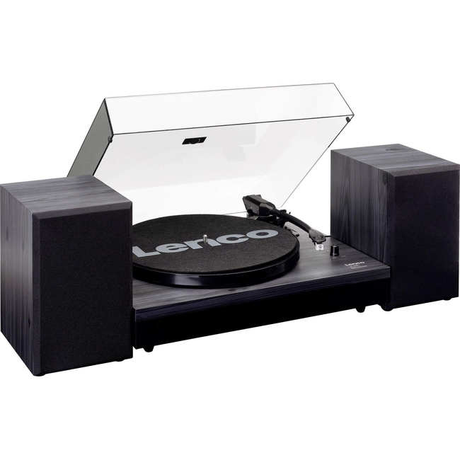 Lenco LS-300 Black  Bluetooth Πικάπ με Ηχεία - ενισχυτή - Belt Drive