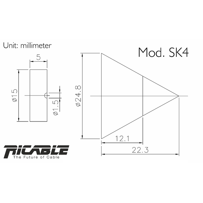 Ricable 11105 SK4 4 pcs Spike M8 silver (set 4 τεμαχίων)