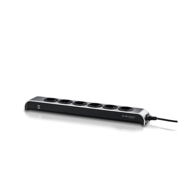 Oehlbach 17010 PowerSocket 505 Πολύμπριζο με 6 θέσεις + 2 υποδοχές USB