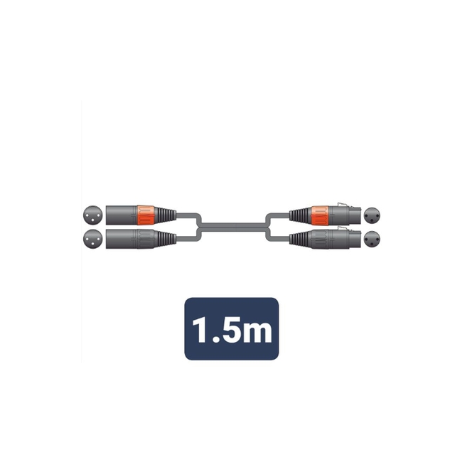 2XF-2XM150 Καλώδιο Ήχου 2 x XLR Female - 2 x XLR Male 1.5m (Τεμάχιο)