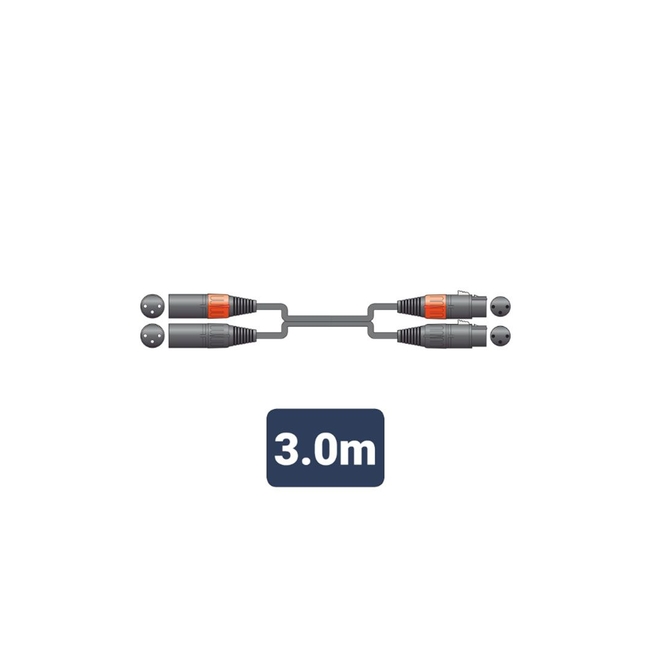 2XF-2XM300 Καλώδιο Ήχου 2 x XLR Female - 2 x XLR Male 3m (Τεμάχιο)