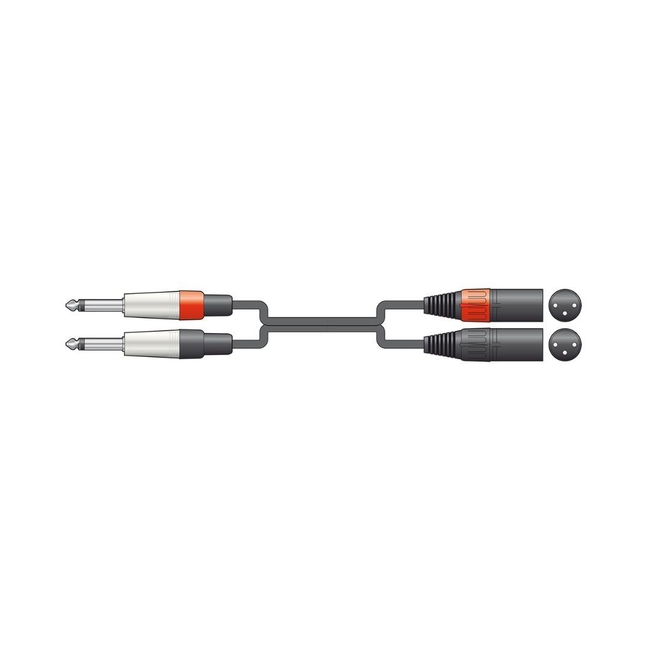 26J-2XM075 Καλώδιο Ήχου 2 x XLR Male - 2 x 6.3mm Mono Jack 0.75m (Τεμάχιο)