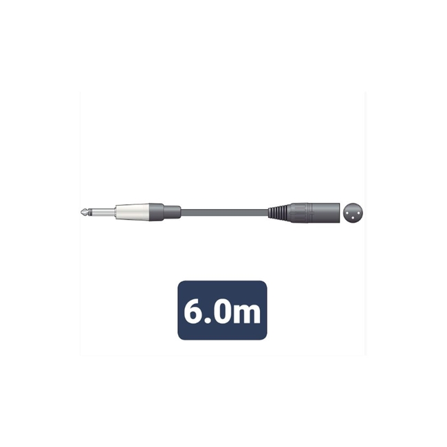 M6J-XM600 Καλώδιο Ήχου 6.3mm Mono Jack Plug - XLR Male 6m (Τεμάχιο)