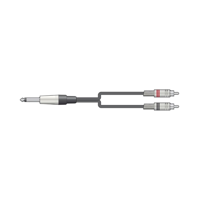M6J-2R150 Καλώδιο Ήχου 6.3mm Mono Jack Plug - 2 x RCA Plugs 1,5 m (Τεμάχιο)