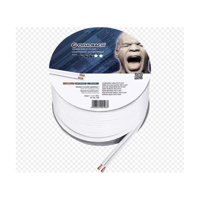 Oehlbach Speaker Wire SP-25 Καλώδιο Ηχείων 2 x 2.5 mm² 20m White (Τεμάχιο)