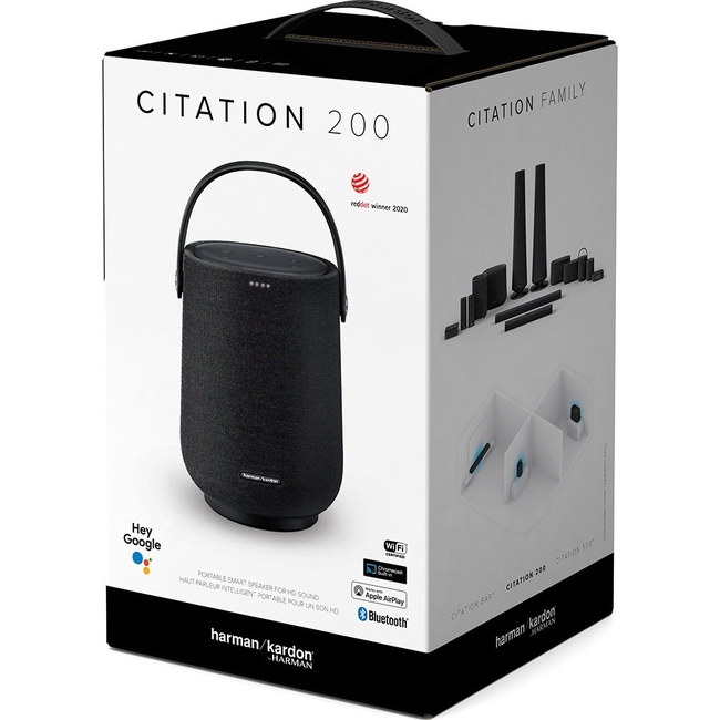 Harman Kardon Citation 200, Voice-activated Portable speaker, Google Assistant Black
