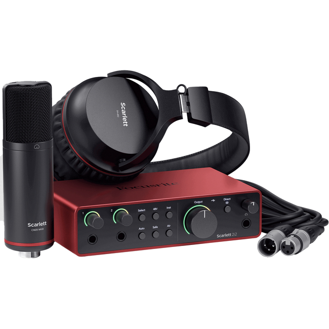 Focusrite Scarlett 2i2 Studio 4th Gen - Ολοκληρωμένο πακέτο με Κάρτα Ήχου + Μικρόφωνο + Ακουστικά  1530100155