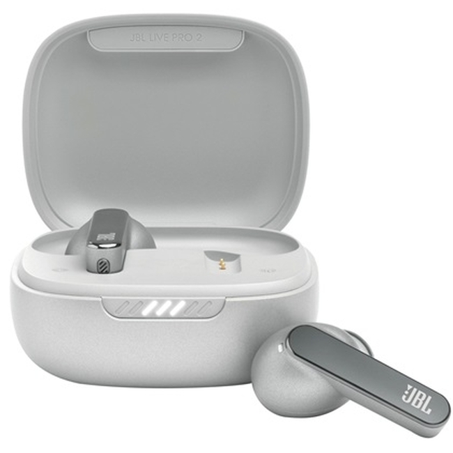 JBL Live Pro 2 TWS, True Wireless Ear-Buds Headphones, True ANC, Wrl. Charging, Touch, (Silver) (JBLLIVEPRO2TWSSIL)