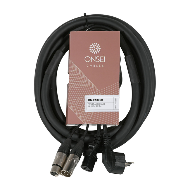 Onsei ON-PA3050 Καλώδιο Σήμα-Ρεύμα XLR - XLR - IEC/3 - 5m