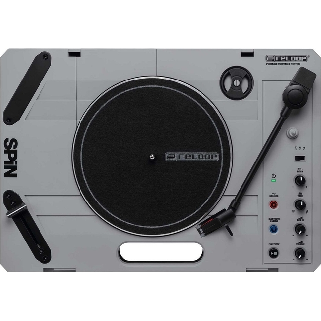 Reloop Spin Πικάπ με Ενσωματωμένα Ηχεία Γκρι (Belt Drive)