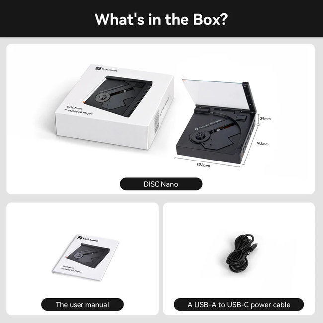 Fosi Audio Disc Nano CD player - Black