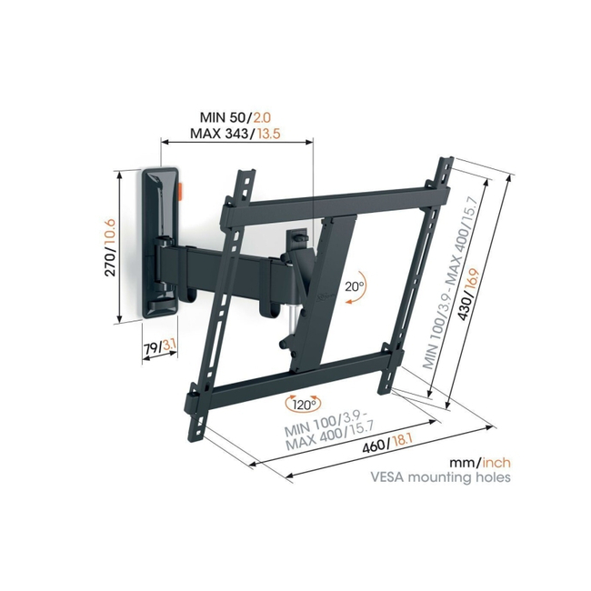 Vogel's TVM 3423 - Black - Full Motion (32''-55'') 8712285349966