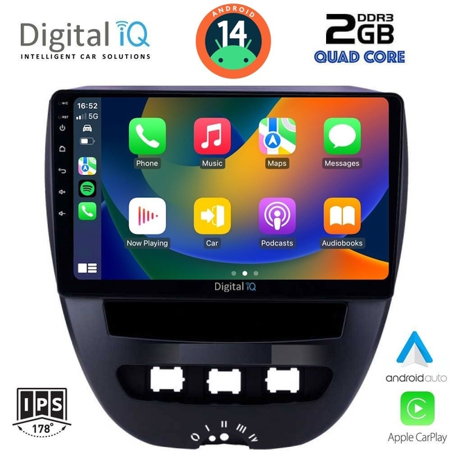 DIGITAL IQ RSB 1707_CPA (10inc) MULTIMEDIA TABLET for CITROEN C1-PEUGEOT 107-TOYOTA AYGO mod. 2005-2014