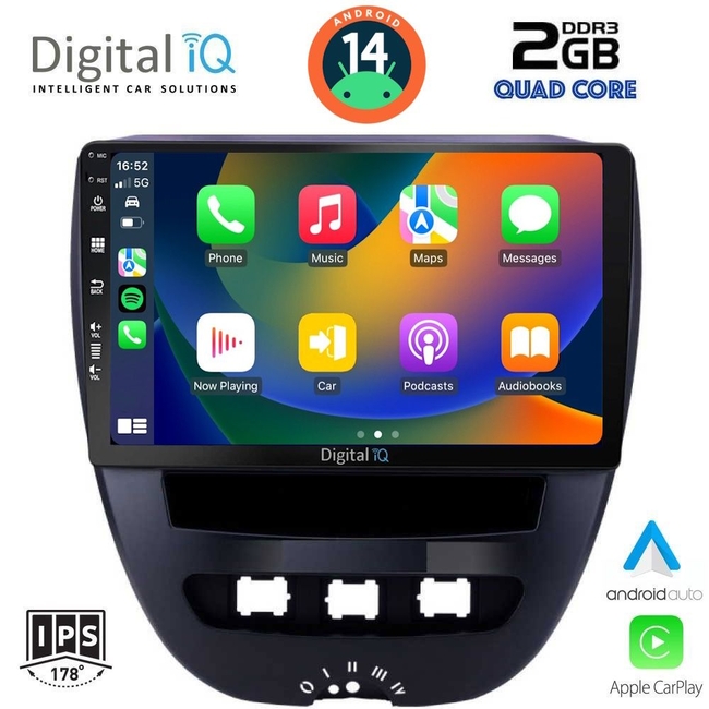 DIGITAL IQ BXC 3707_CPAA (10inc) MULTIMEDIA TABLET for CITROEN C1-PEUGEOT 107-TOYOTA AYGO mod. 2005-2014