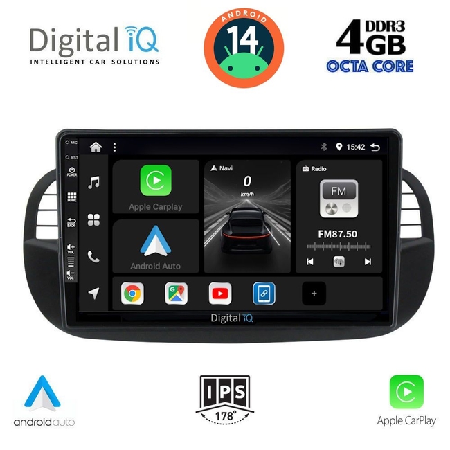 DIGITAL IQ BXF 6130_CPAA (9inc) MULTIMEDIA TABLET for FIAT 500 mod. 2007-2015