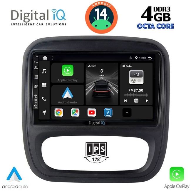 DIGITAL IQ BXF 6499_CPAA (9inc) MULTIMEDIA TABLET for OPEL VIVARO – RENAULT TRAFIC – FIAT TALENDO – NISSAN NV 300 mod. 2014&gt;