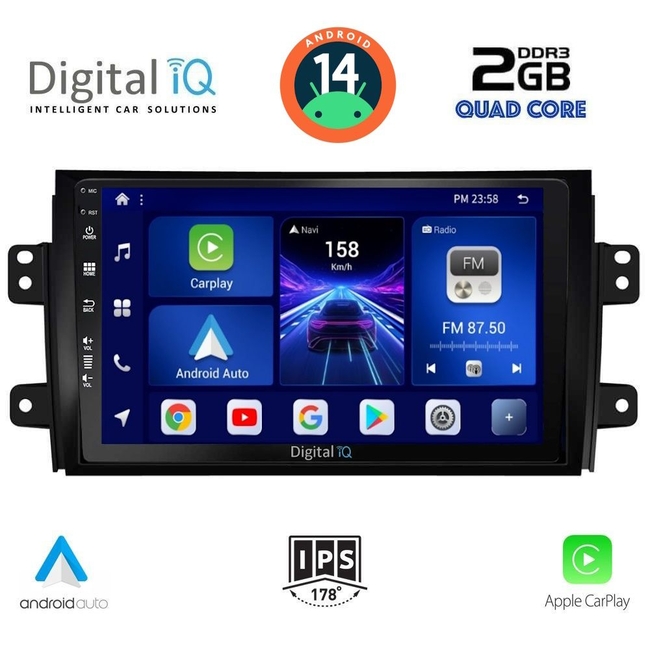 DIGITAL IQ BXC 3688_CPAA (9inc) MULTIMEDIA TABLET for FIAT SEDICI – SUZUKI SX4 mod. 2005-2013
