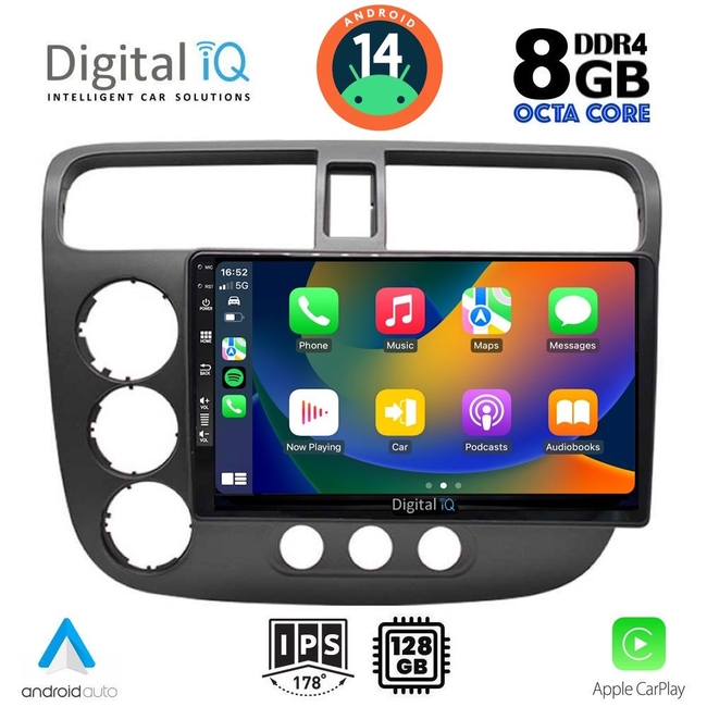 DIGITAL IQ BXF 7187_CPAA (9inc) MULTIMEDIA TABLET for HONDA CIVIC 4D mod. 2001-2006
