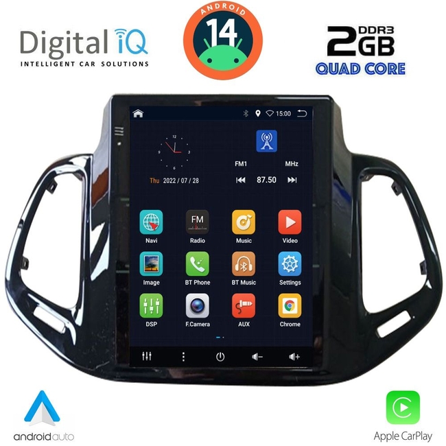 DIGITAL IQ BXC 3878_CPAA TESLA STYLE for JEEP COMPASS mod. 2017-2020