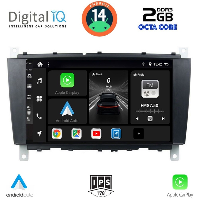 DIGITAL IQ BXF 5403_CPAA (8inc) MULTIMEDIA TABLET for MERCEDES C – CLK (W203-209) mod. 2004-2008