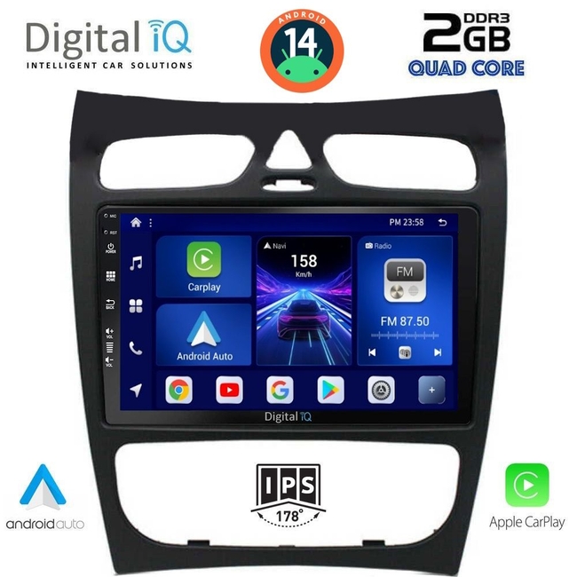 DIGITAL IQ BXC 3406_CPAA (9inc) MULTIMEDIA TABLET for MERCEDES CLK (W209) mod. 2000-2004