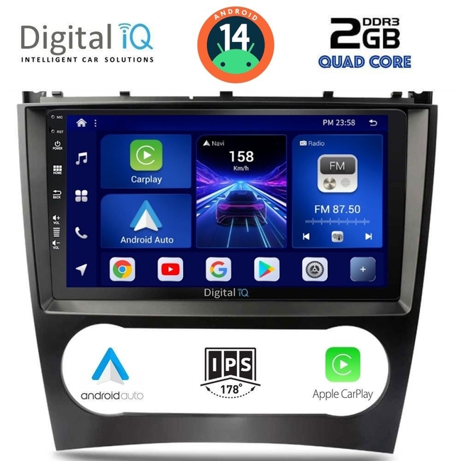 DIGITAL IQ BXC 3404_CPAA (9inc) MULTIMEDIA TABLET for MERCEDES C – CLK (W203-209) mod. 2004-2008
