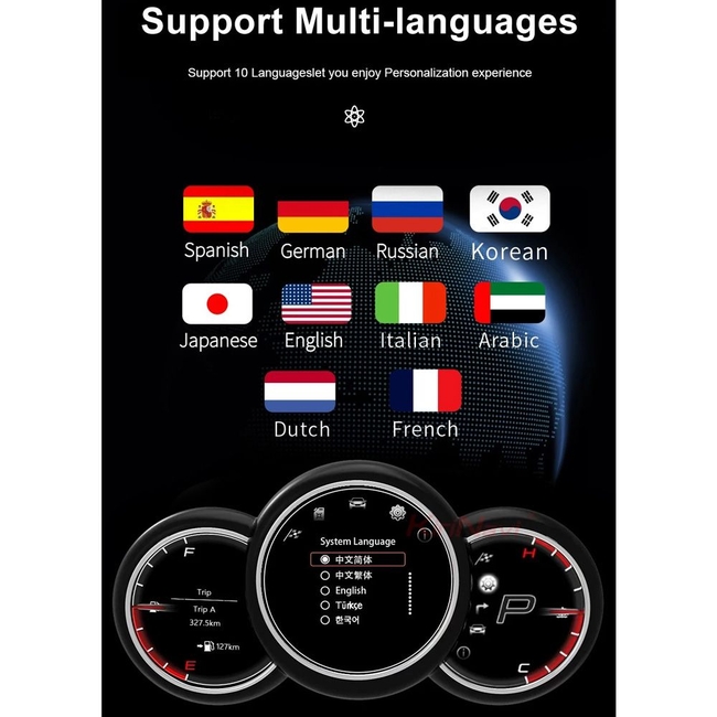 DIGITAL IQ DDD 964_IC MINI Cooper R56 R57 2006-2013 DIGITAL DASHBOARD