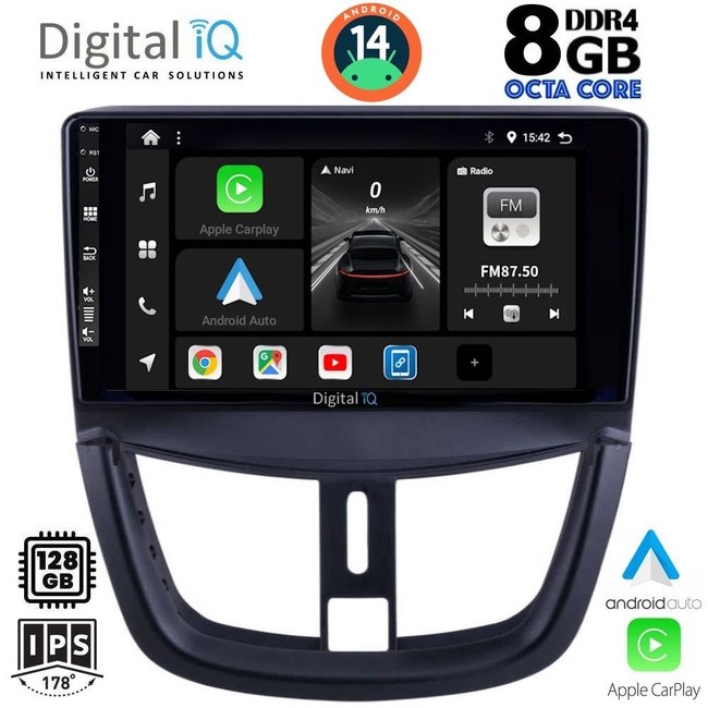 DIGITAL IQ BXF 7507_CPAA (9inc) MULTIMEDIA TABLET for PEUGEOT 207 mod. 2007&gt;
