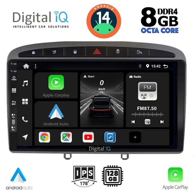 DIGITAL IQ BXF 7513_CPAA (9inc) MULTIMEDIA TABLET for PEUGEOT 308 mod.2007-2012 - RCZ mod.2009-2015