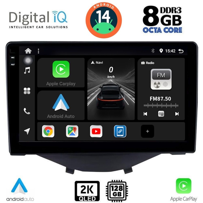 DIGITAL IQ BXF 8715_CPAA CLIMA (9inc) MULTIMEDIA TABLET for CITROEN C1-PEUGEOT 108-TOYOTA AYGO mod. 2014&gt;
