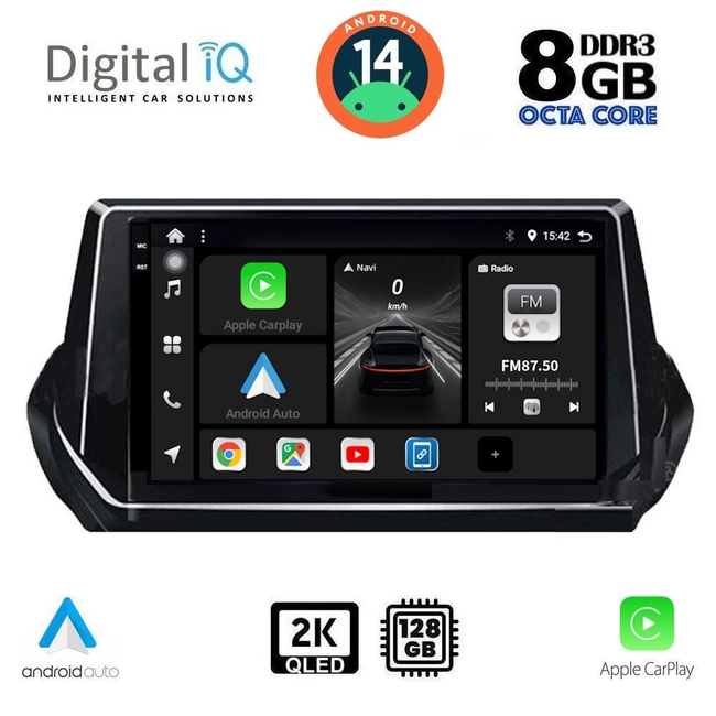 DIGITAL IQ BXF 8509_CPAA (9inc) MULTIMEDIA TABLET for PEUGEOT 208 – 2008 mod. 2021&gt;