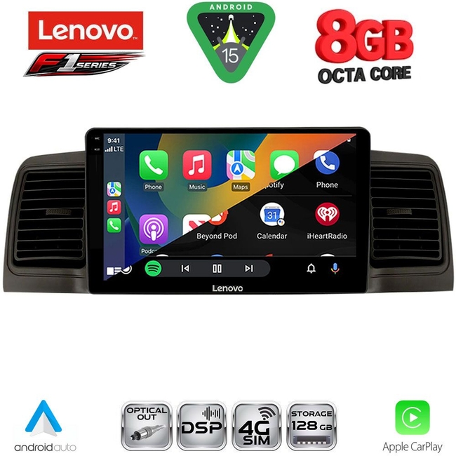 LENOVO SSR 10712BL_CPA (9inc) MULTIMEDIA TABLET for TOYOTA COROLLA mod. 2001-2006 (BLACK)