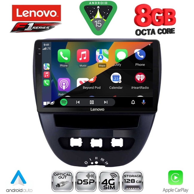 LENOVO SSR 10707_CPA (10inc) MULTIMEDIA TABLET for CITROEN C1-PEUGEOT 107-TOYOTA AYGO mod. 2005-2014