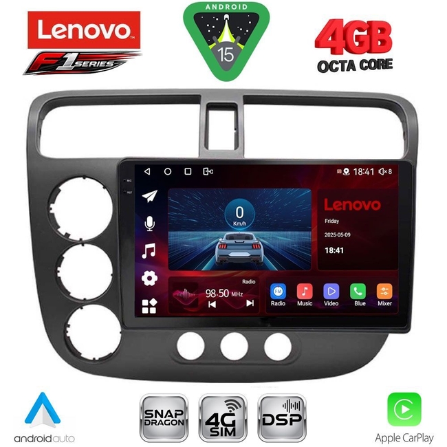 LENOVO SSQ 9187_CPA (9inc) MULTIMEDIA TABLET for HONDA CIVIC 4D mod. 2001-2006