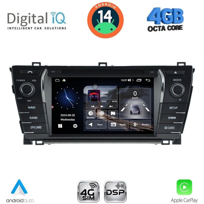 DIGITAL IQ MSG 412_CPA (7” DECK) MULTIMEDIA SYSTEM for TOYOTA COROLLA mod. 2013-2016