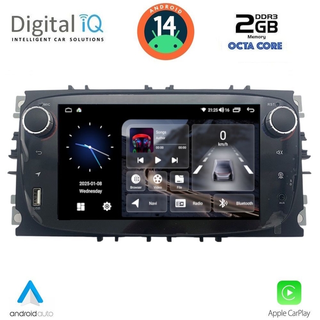 DIGITAL IQ BLF 303SB_CPA (7" DECK) MULTIMEDIA SYSTEM for FORD mod. 2007-2011 (Touch buttons)
