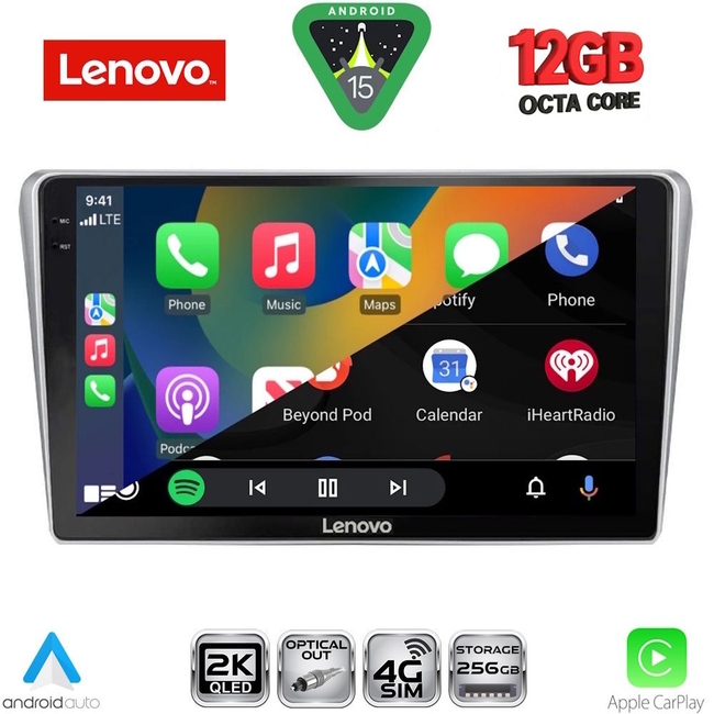 LENOVO SSZ 12704SL_CPA (9inc) MULTIMEDIA TABLET for TOYOTA AVENSIS (T25) mod. 2003-2009 (SILVER)