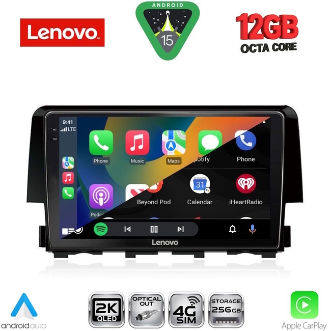 LENOVO SSZ 12191_CPA (9inc) MULTIMEDIA TABLET for HONDA CIVIC mod. 2016-2021
