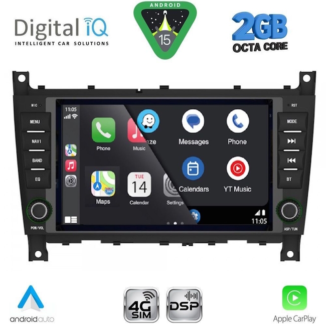 DIGITAL IQ BLF 393_CPA (8" DECK) MULTIMEDIA SYSTEM for MERCEDES C W203 – CLK W209 mod. 2004-2008