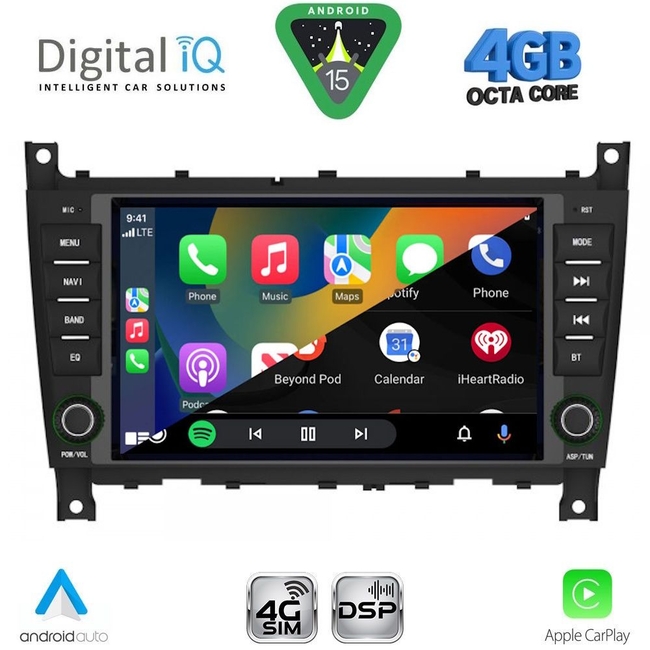 DIGITAL IQ BLG 493_CPA (7" DECK) MULTIMEDIA SYSTEM for MERCEDES C W203 – CLK W209 mod. 2004-2008