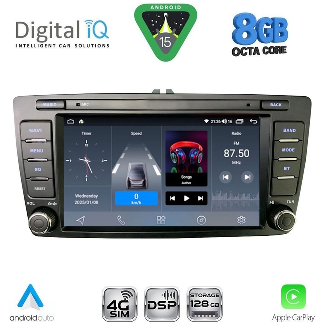 DIGITAL IQ BLD 005_CPA (8" DECK) MULTIMEDIA for SKODA OCTAVIA mod. 2005-2012